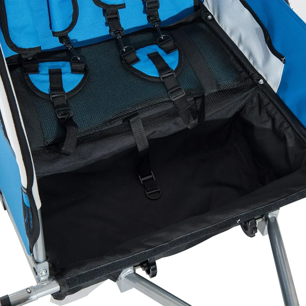 Child trailer 2 in 1 bicycle trailer jogger 360° rotatable blue-grey