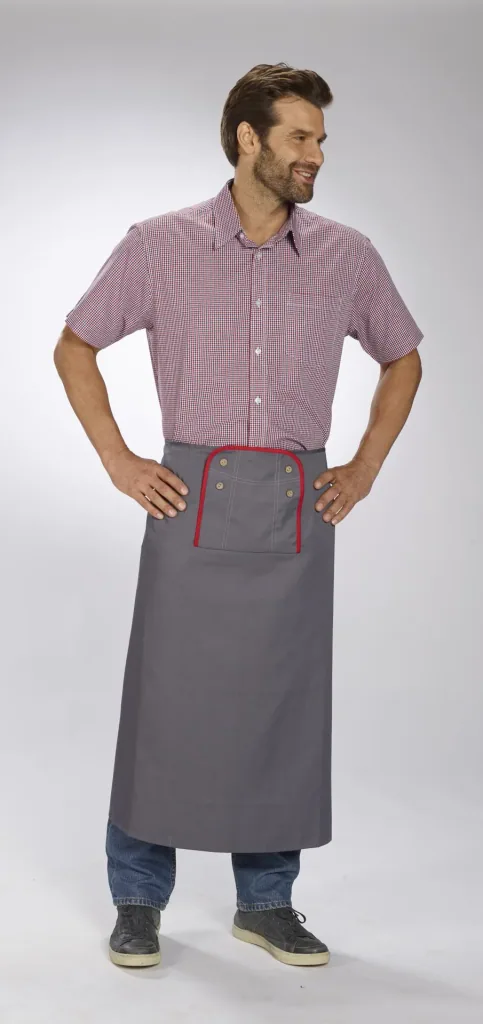 Apron for men, color gray/red, one size