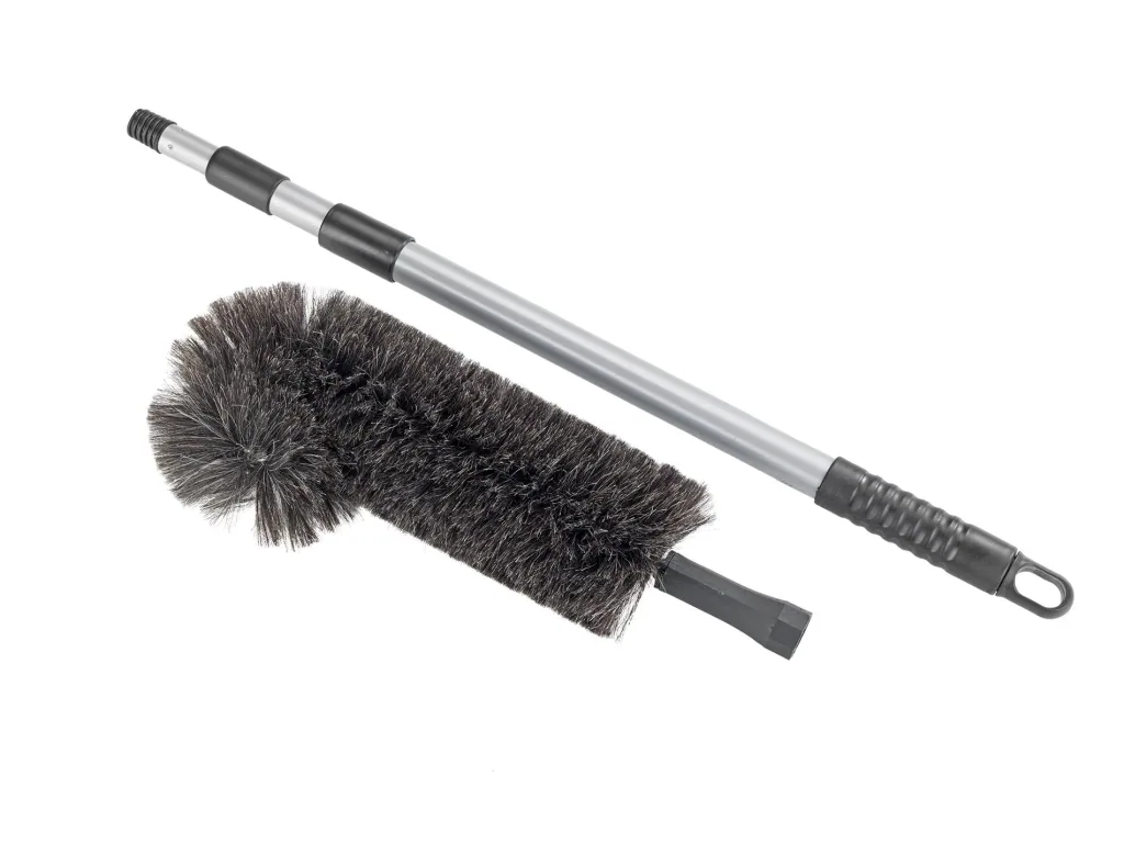Goat hair dust broom with telescopic handle