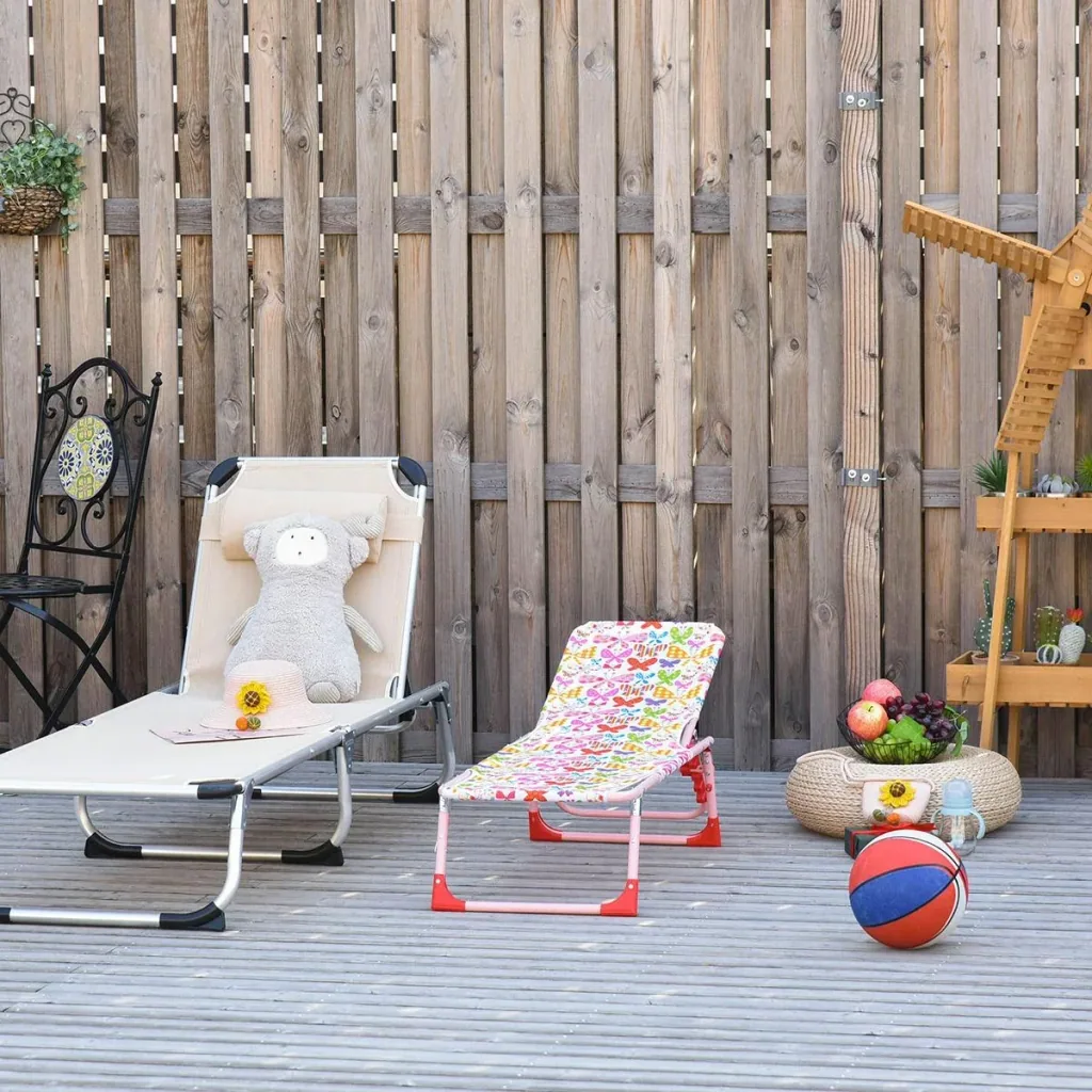 Children's folding garden lounger