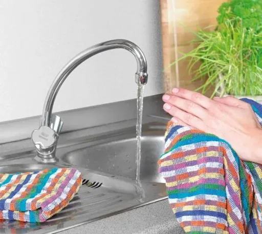 Terry cloth towels in a set of 3