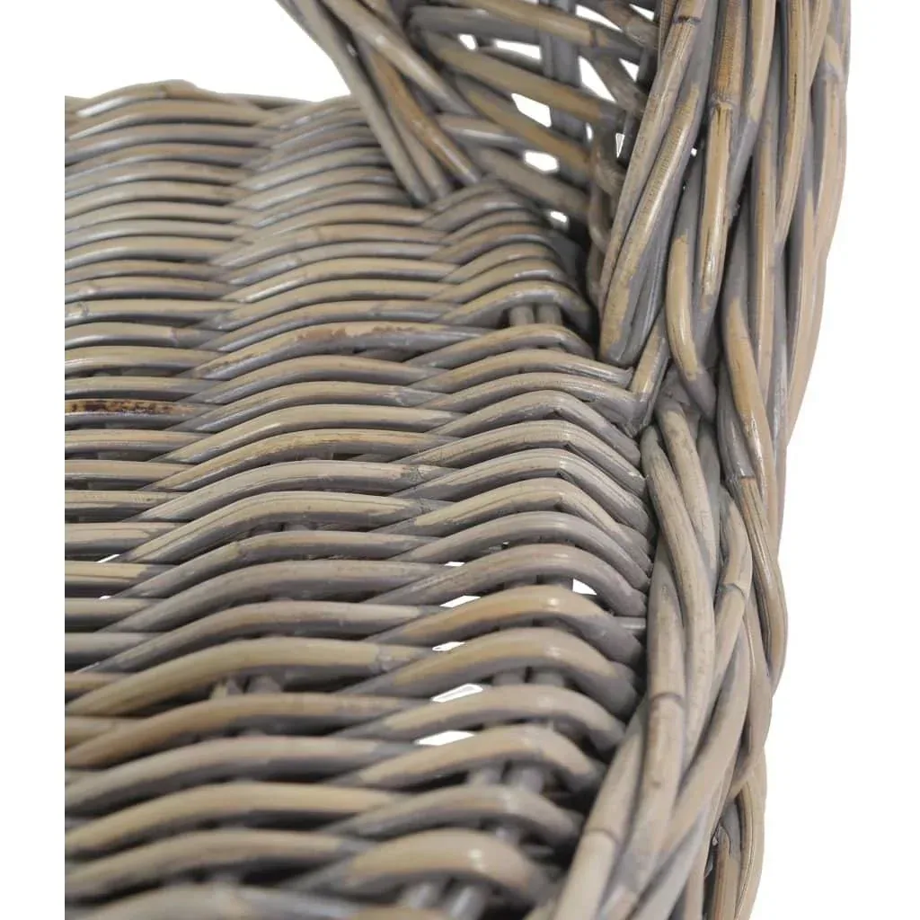 Gray rattan cube armchair