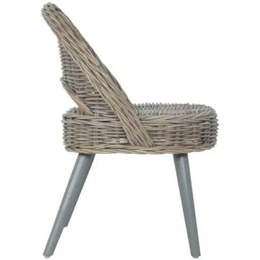 Gray rattan cube armchair
