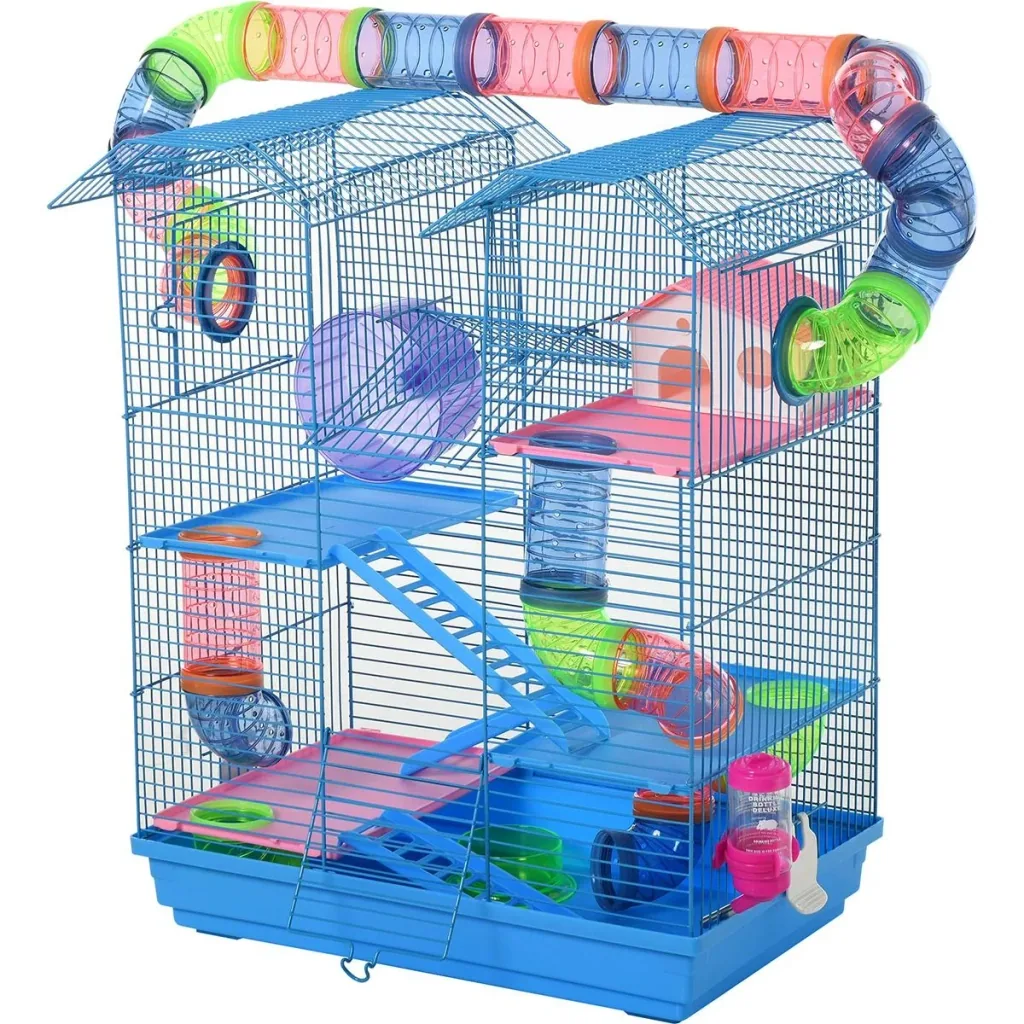 Hamster cage with accessories