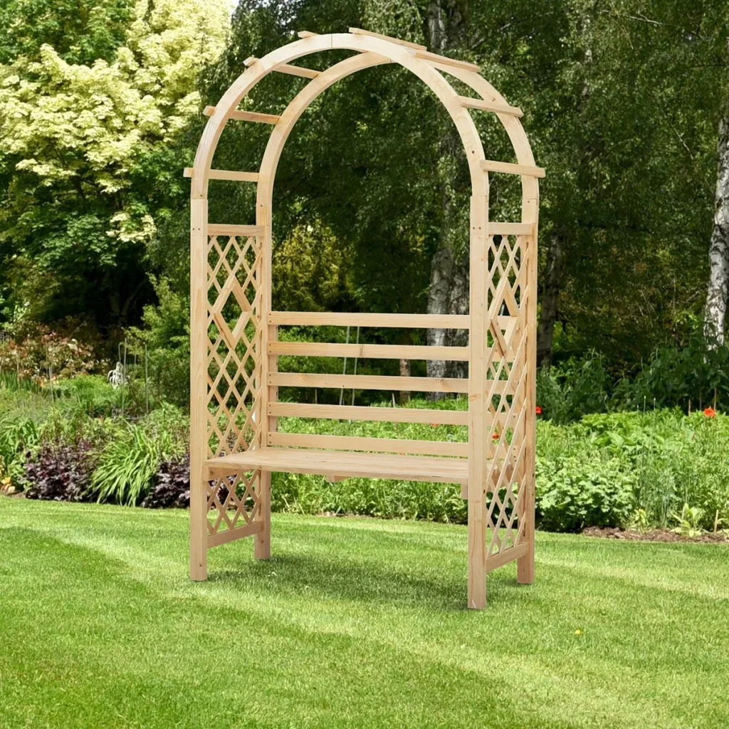 Rose arch with bench garden pergola bench rose bench arbor bench philosopher's bench trellis trellis support garden bench solid wood