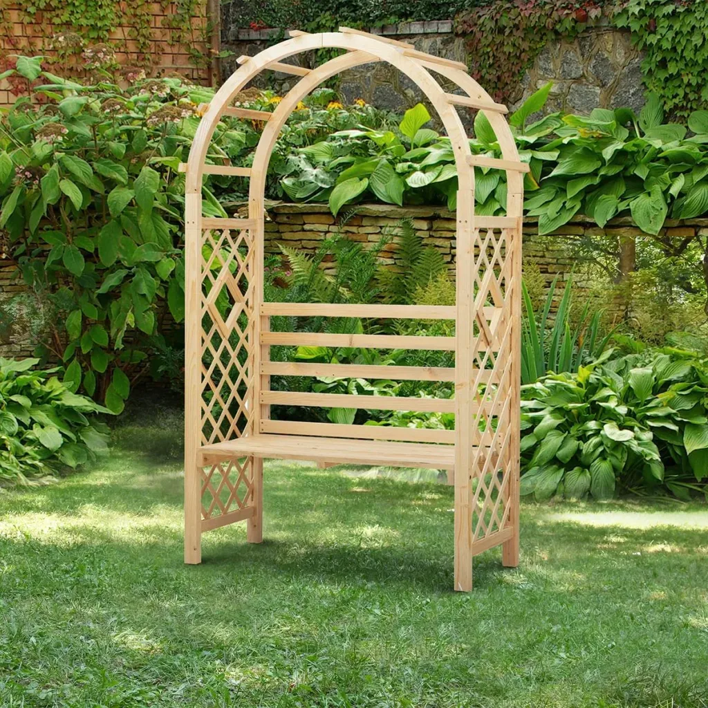 Rose arch with bench garden pergola bench rose bench arbor bench philosopher's bench trellis trellis support garden bench solid wood