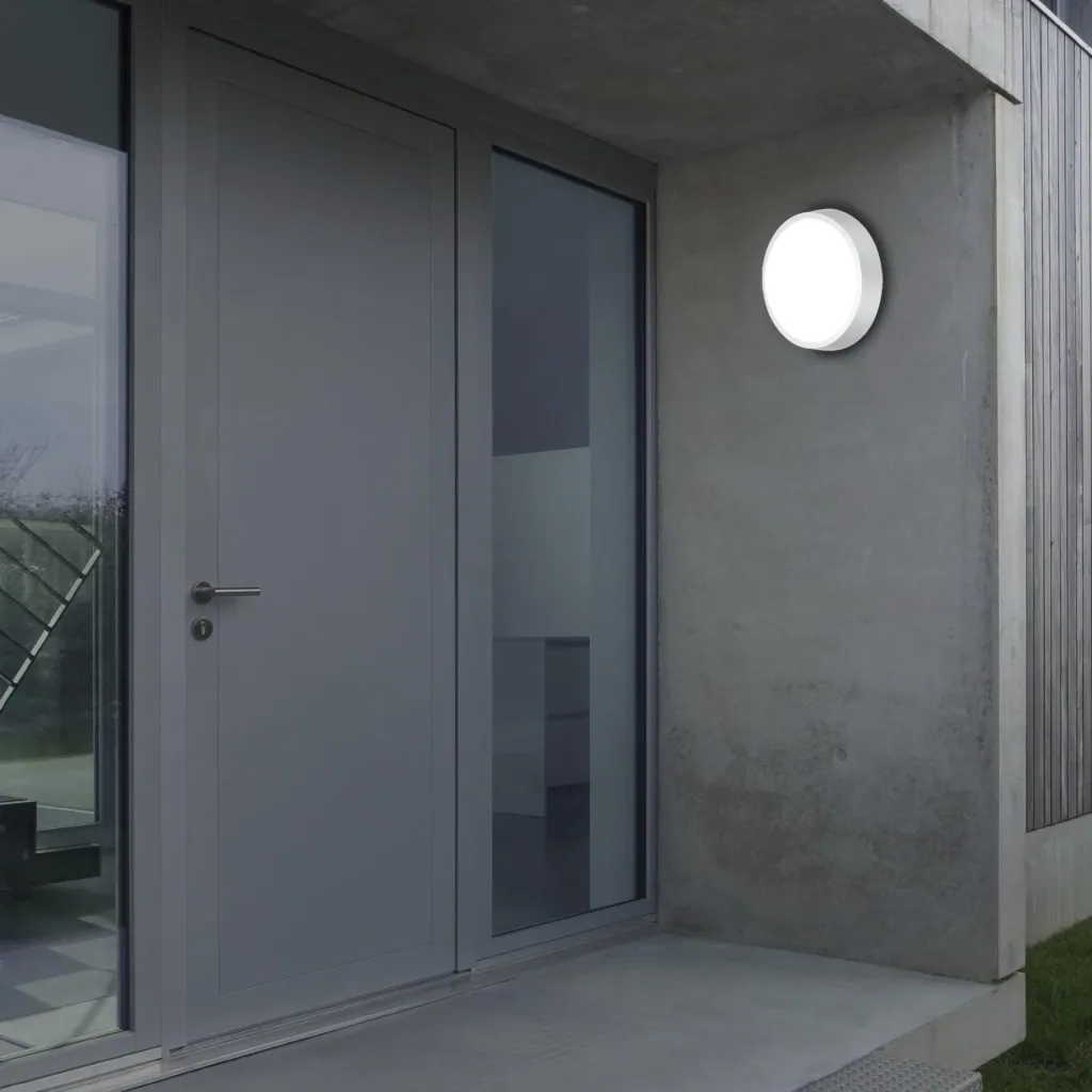 HAGEN LED outdoor light, wall and ceiling light, silver, IP44, 24 watts, 2,160 lm, 4,000 K