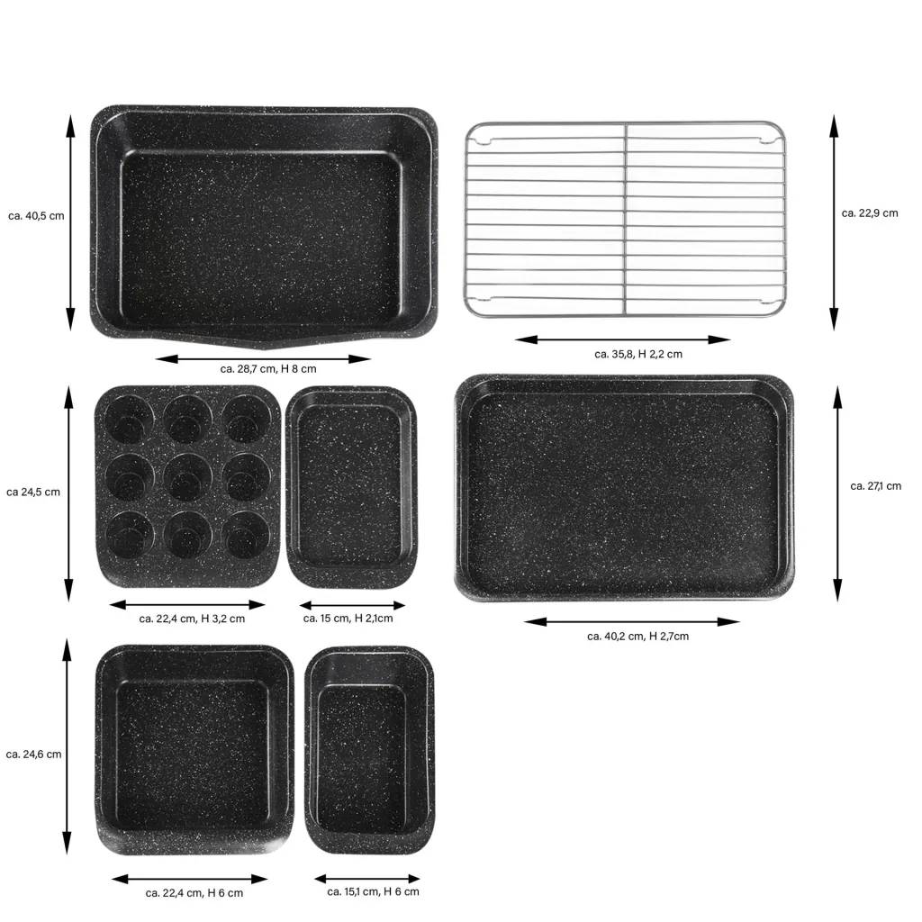 Baking pan set, 7 pieces