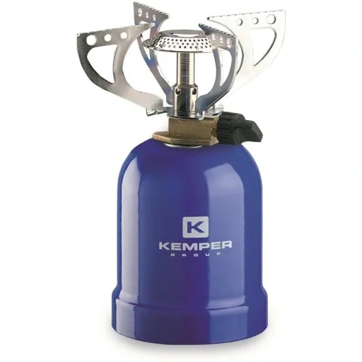Gas cooker with 4 supports 2050W Blue with gas bottle container