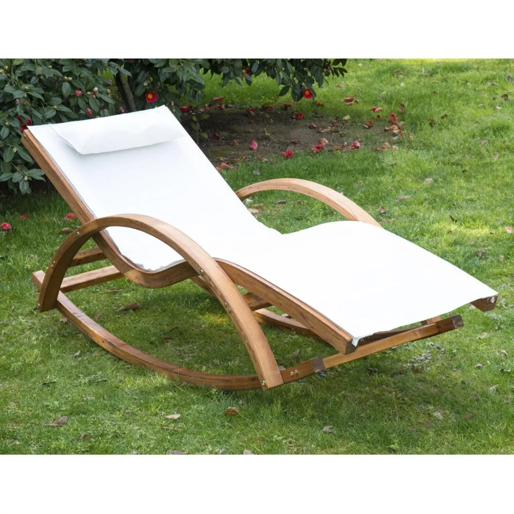 Swinging lounger for the garden