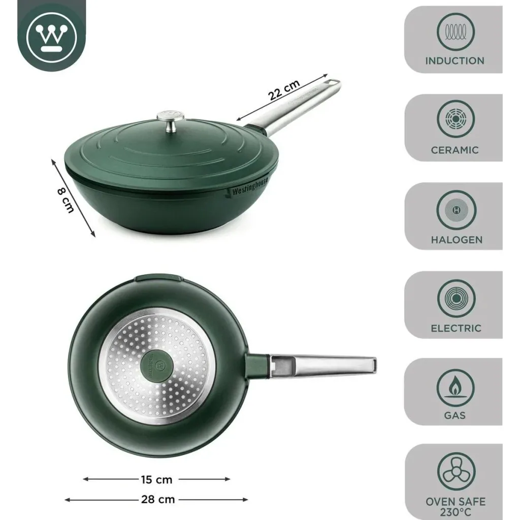 Performance Series Wok Pan - Wok with Lid - 28 cm - Green