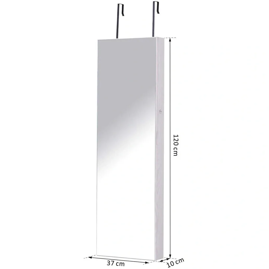 LED jewelry cabinet with mirror