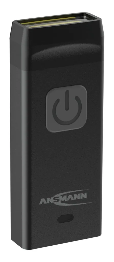 Mini LED flashlight with integrated USB-A plug, dimmable
