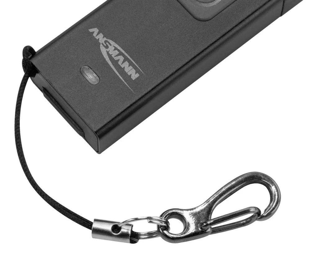 Mini LED flashlight with integrated USB-A plug, dimmable