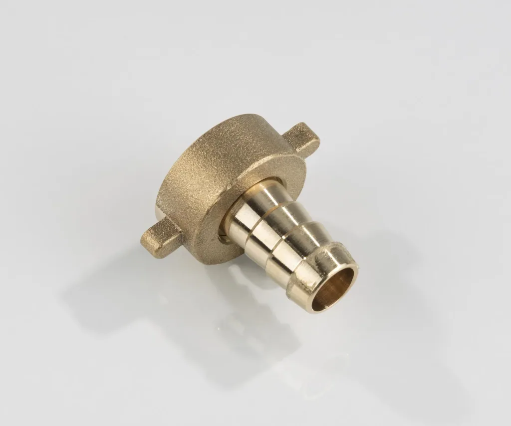 Brass hose fitting, 1/2" nozzle with 3/4" female thread