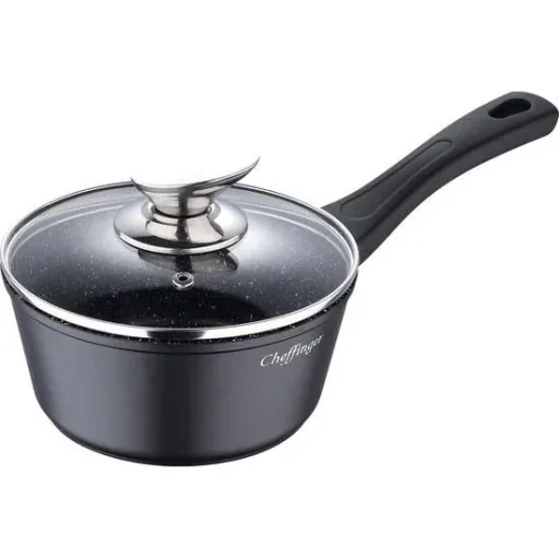 Cheffinger 10-piece pan set - marble coating - black