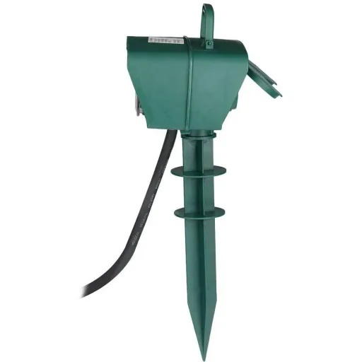 VT-1112-3 Garden socket with timer - 3 meters - black - IP44