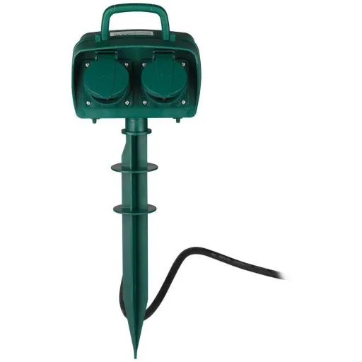 VT-1112-3 Garden socket with timer - 3 meters - black - IP44