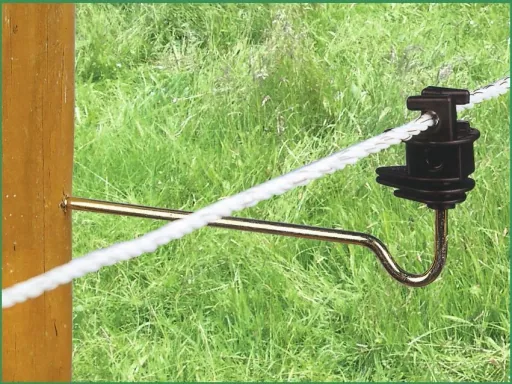 Long-handled rope insulator with 22 cm long support, 10 pieces in a bag
