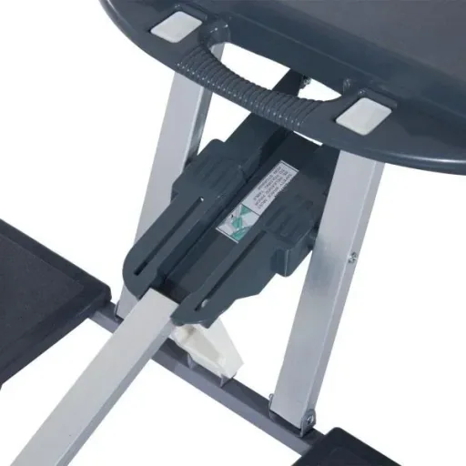 Camping table aluminum foldable black 4 people
