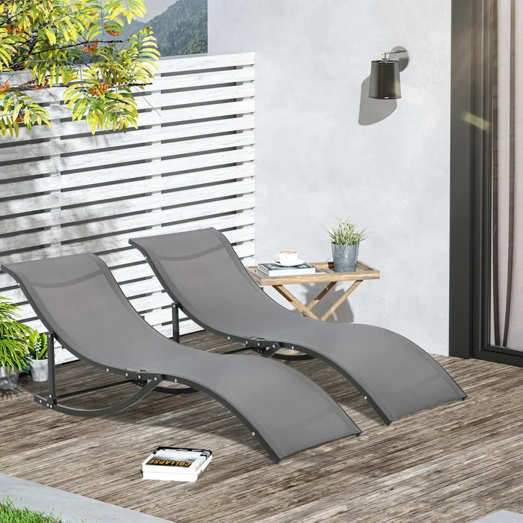 Set of 2 sun loungers garden loungers S