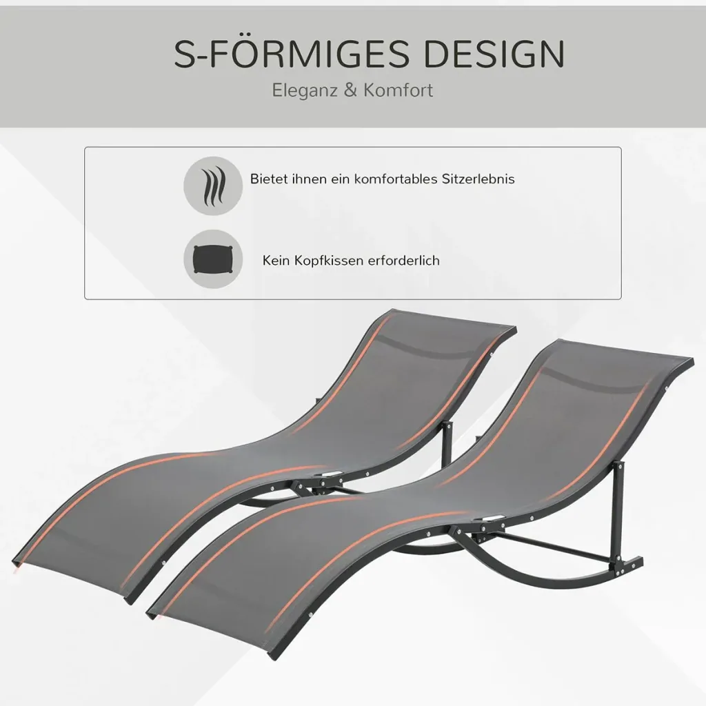 Set of 2 sun loungers garden loungers S
