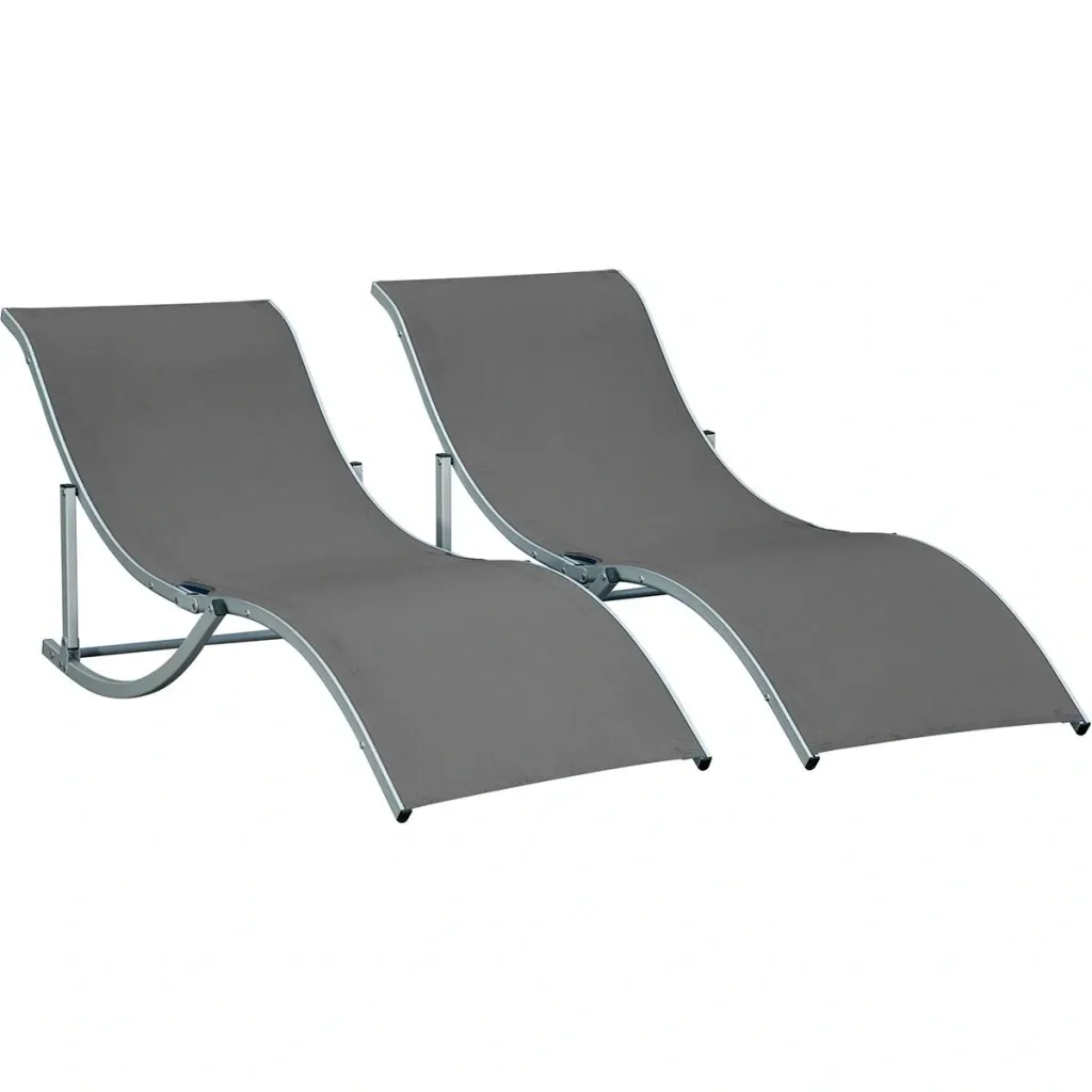 Set of 2 sun loungers garden loungers S