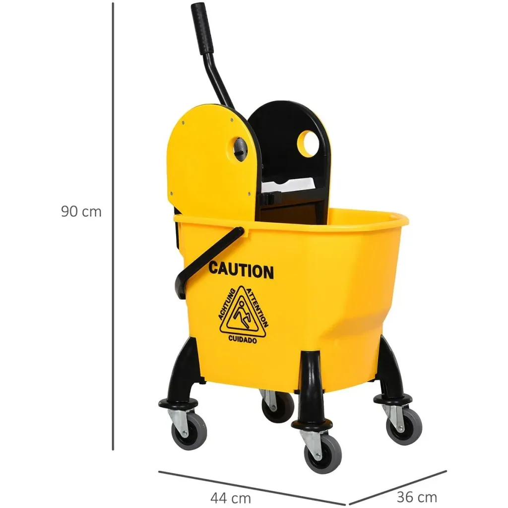 Mop cart with wringing device