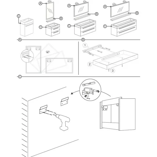Bathroom furniture Force 100 cm - Anthracite
