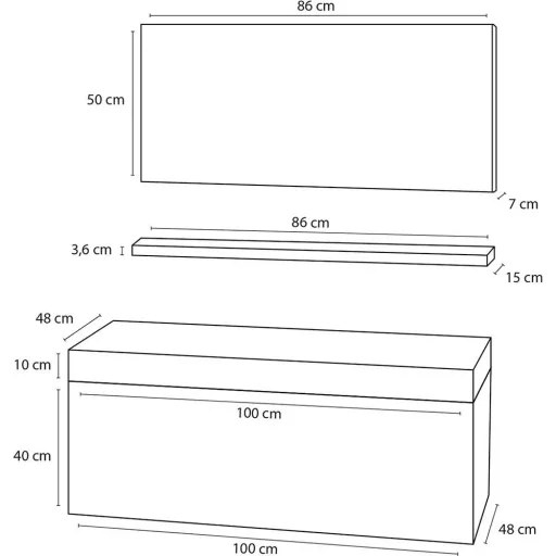 Bathroom furniture Force 100 cm - Anthracite