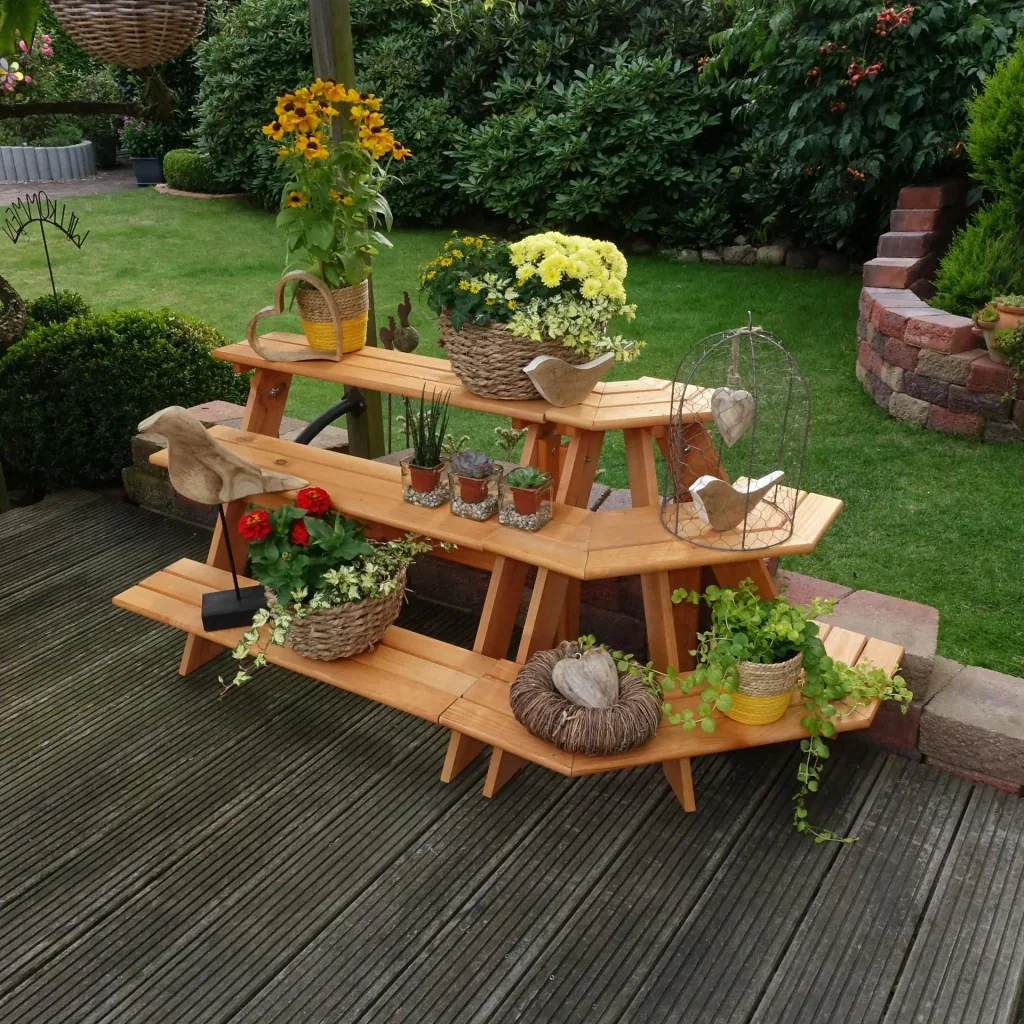 Flower staircase with corner element, brown