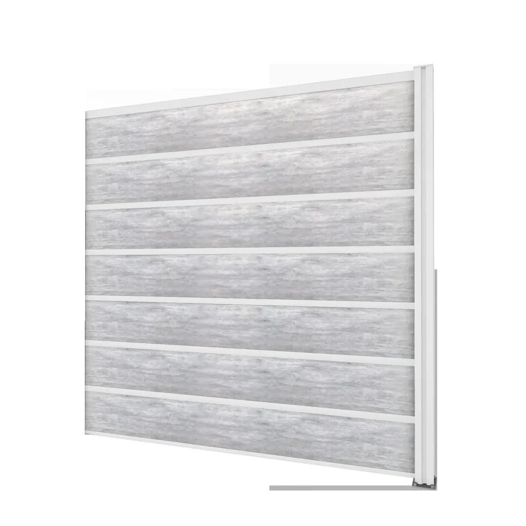Privacy screen extension, white, 1.94 x 1.86 m, laminated panels with a concrete look