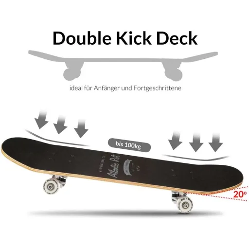 Skateboard - ABEC 9 Stock - PU Shock Absorber + PU Wheels - Natural