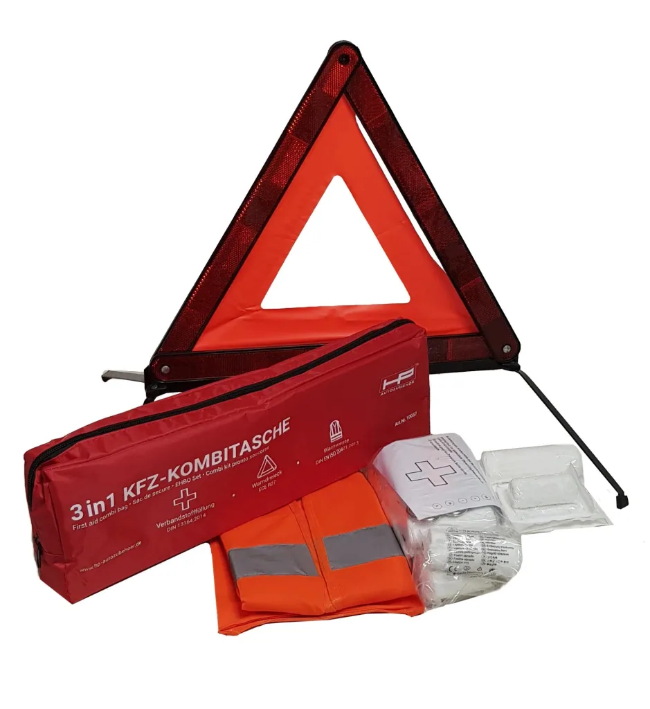 Car combination bag, 3-part, red