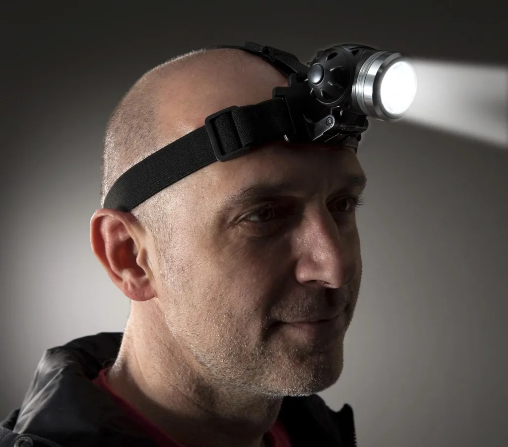 LED headlamp, 3 watts, with 3 functions