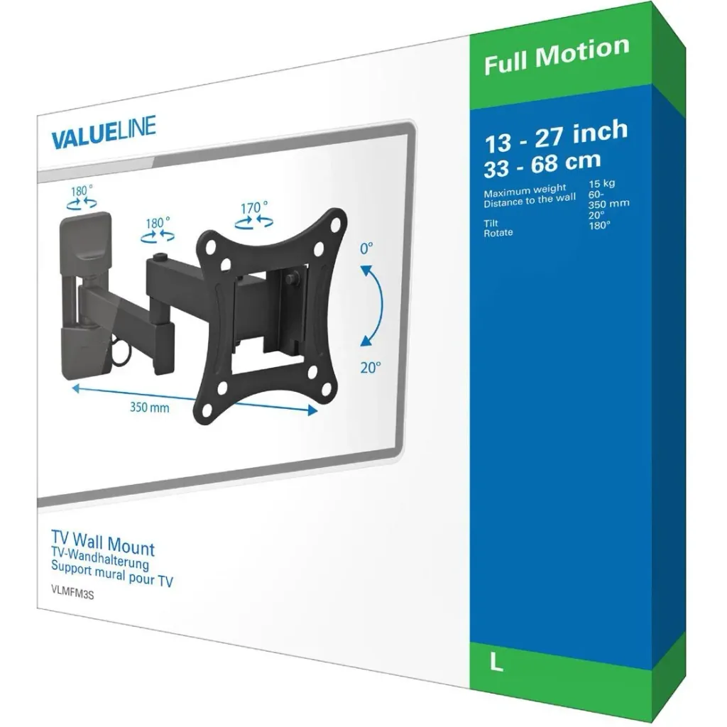 TV wall mount fully movable 13 - 27 " 15 kg