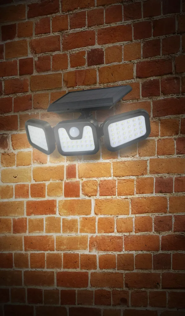 Solar LED wall light with motion detector