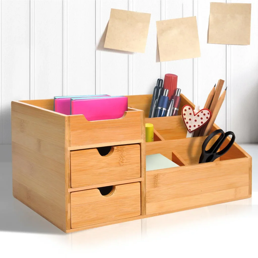 Desk organizer with 2 drawers