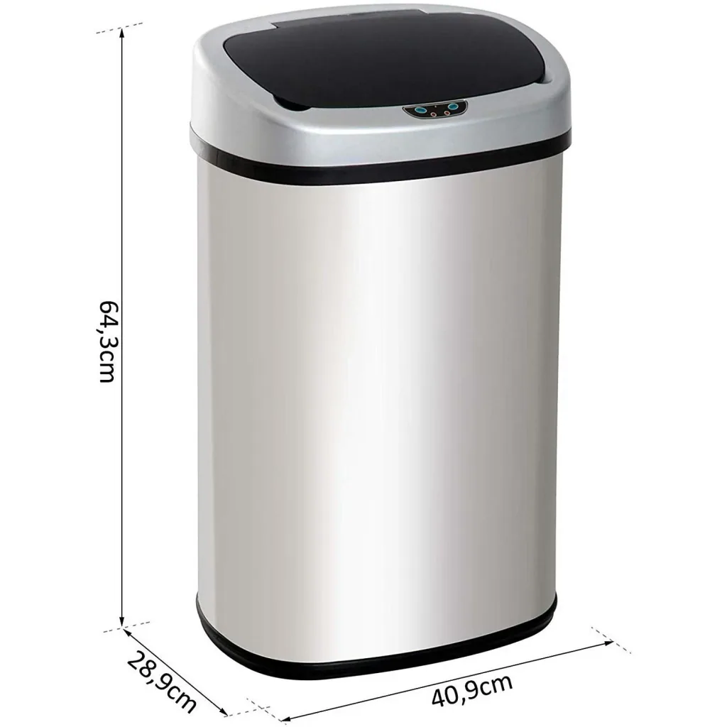 Automatic trash can with infrared sensor 48L silver