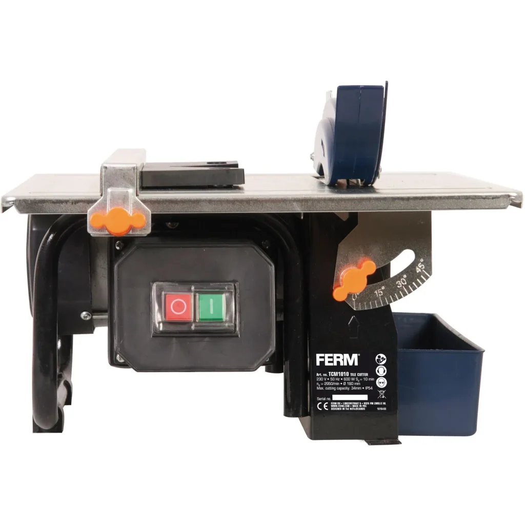 TCM1010 Tile cutter 600W - 2950 rpm - 180mm diamond blade - Water-cooled saw blade - 0-45 degrees adjustable