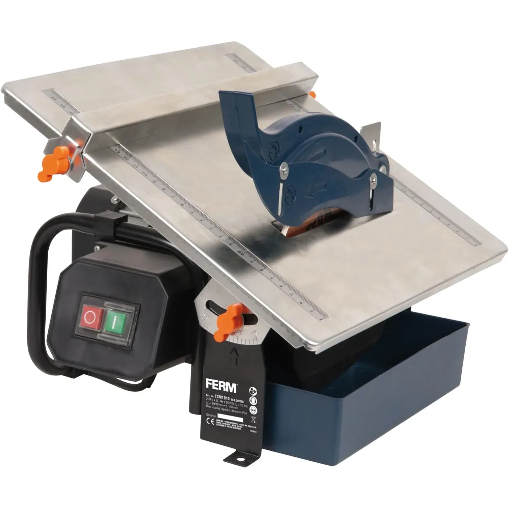 TCM1010 Tile cutter 600W - 2950 rpm - 180mm diamond blade - Water-cooled saw blade - 0-45 degrees adjustable