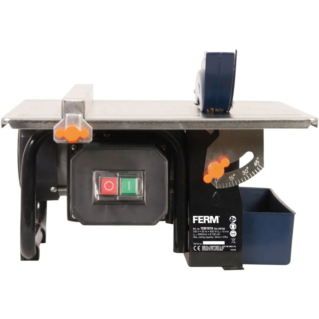 TCM1010 Tile cutter 600W - 2950 rpm - 180mm diamond blade - Water-cooled saw blade - 0-45 degrees adjustable