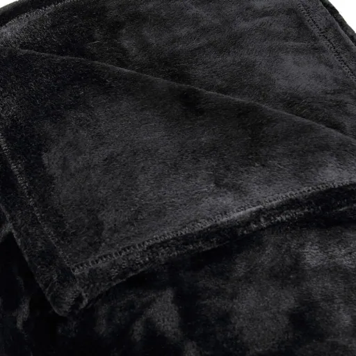 Microfiber blanket 240x220cm - black