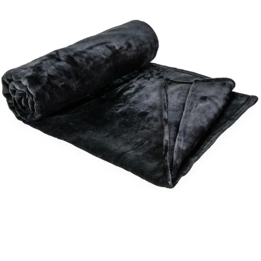 Microfiber blanket 240x220cm - black