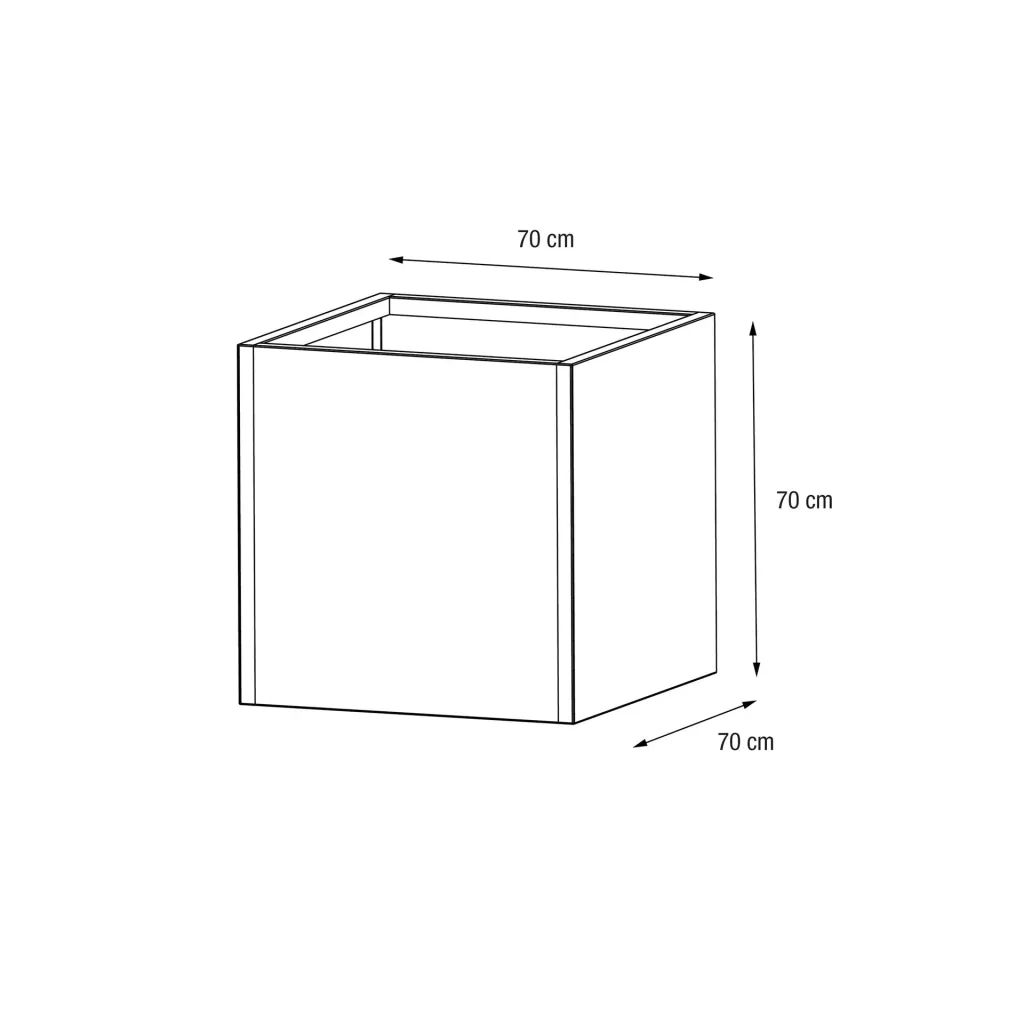 Plantbak Cube 70×70×70 cm Antraciet – 343 L stalen verhoogde moestuinbak