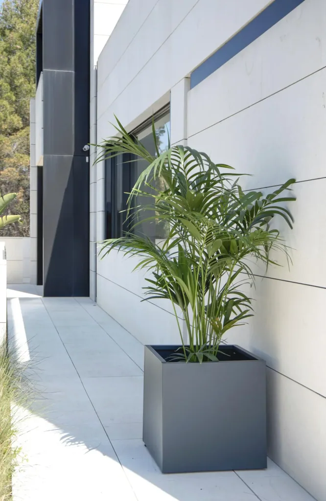 Plantbak Cube 70×70×70 cm Antraciet – 343 L stalen verhoogde moestuinbak