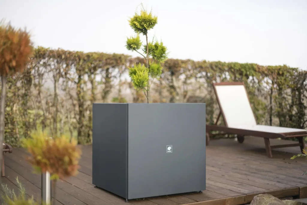 Plantbak Cube 70×70×70 cm Antraciet – 343 L stalen verhoogde moestuinbak