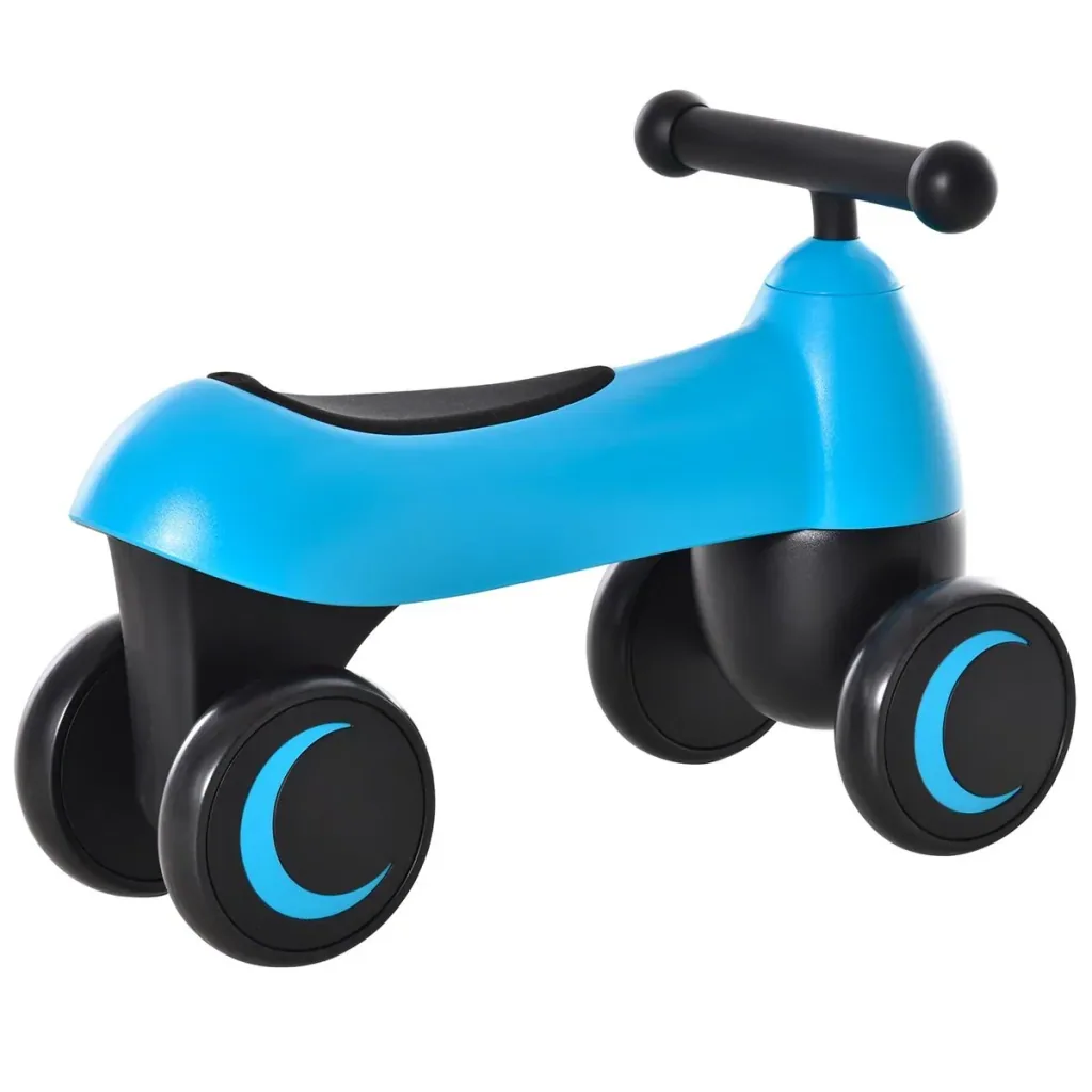 Balance bike from 1 year 4 wheels baby ride-on bike without pedals for children from 18 to 36 months boys girls blue 54