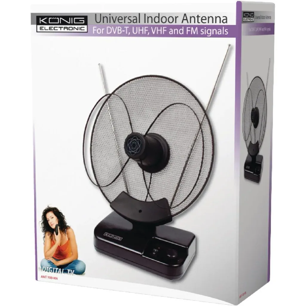 Amplified indoor DVB-T/T2 - DAB+ indoor antenna with amplifier 36 dB FM / VHF / UHF