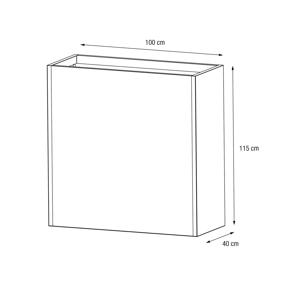 Herstera Garden Cube plantenbak 100×40×115 cm antraciet